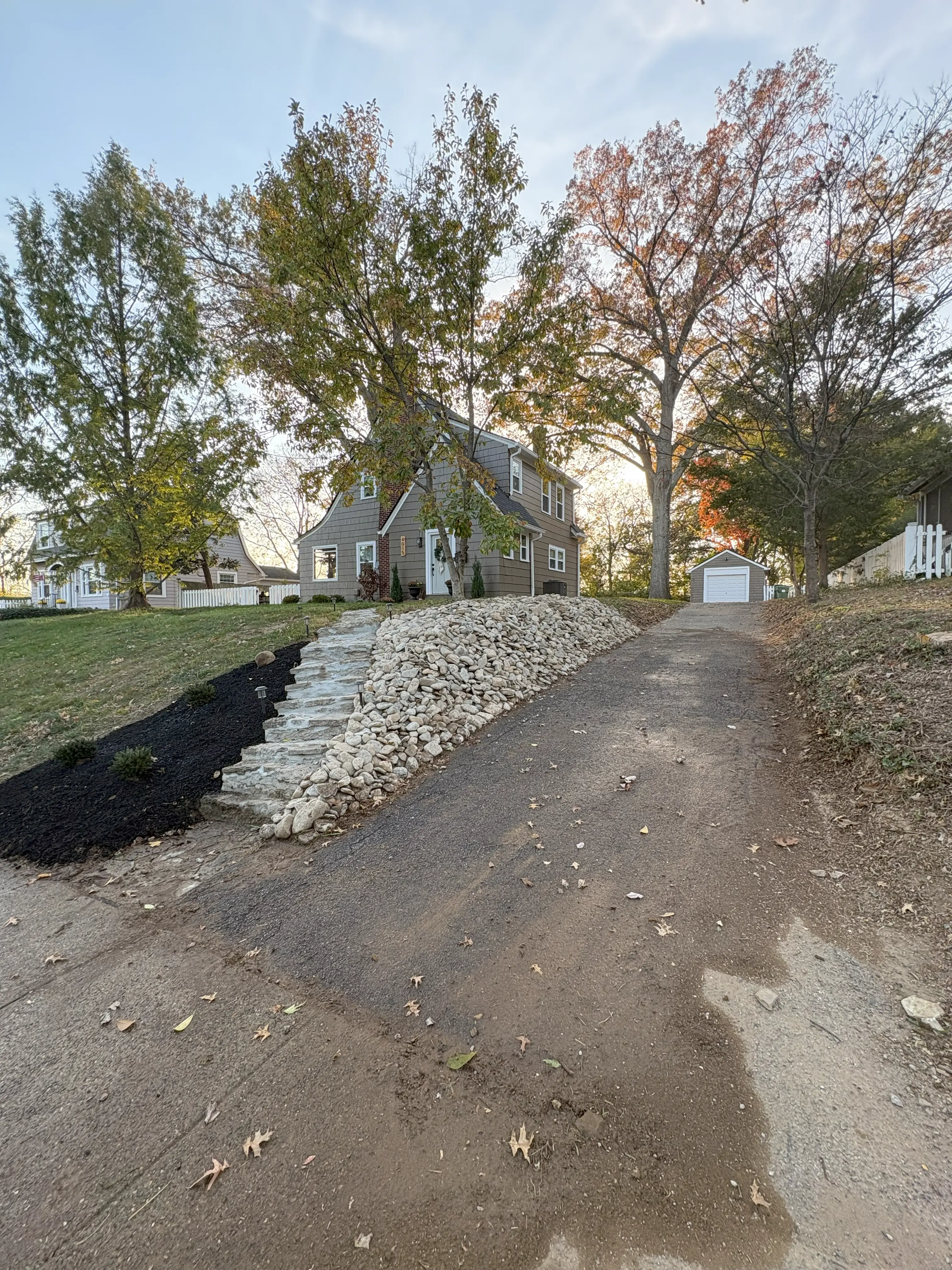 Completed rock landscaping