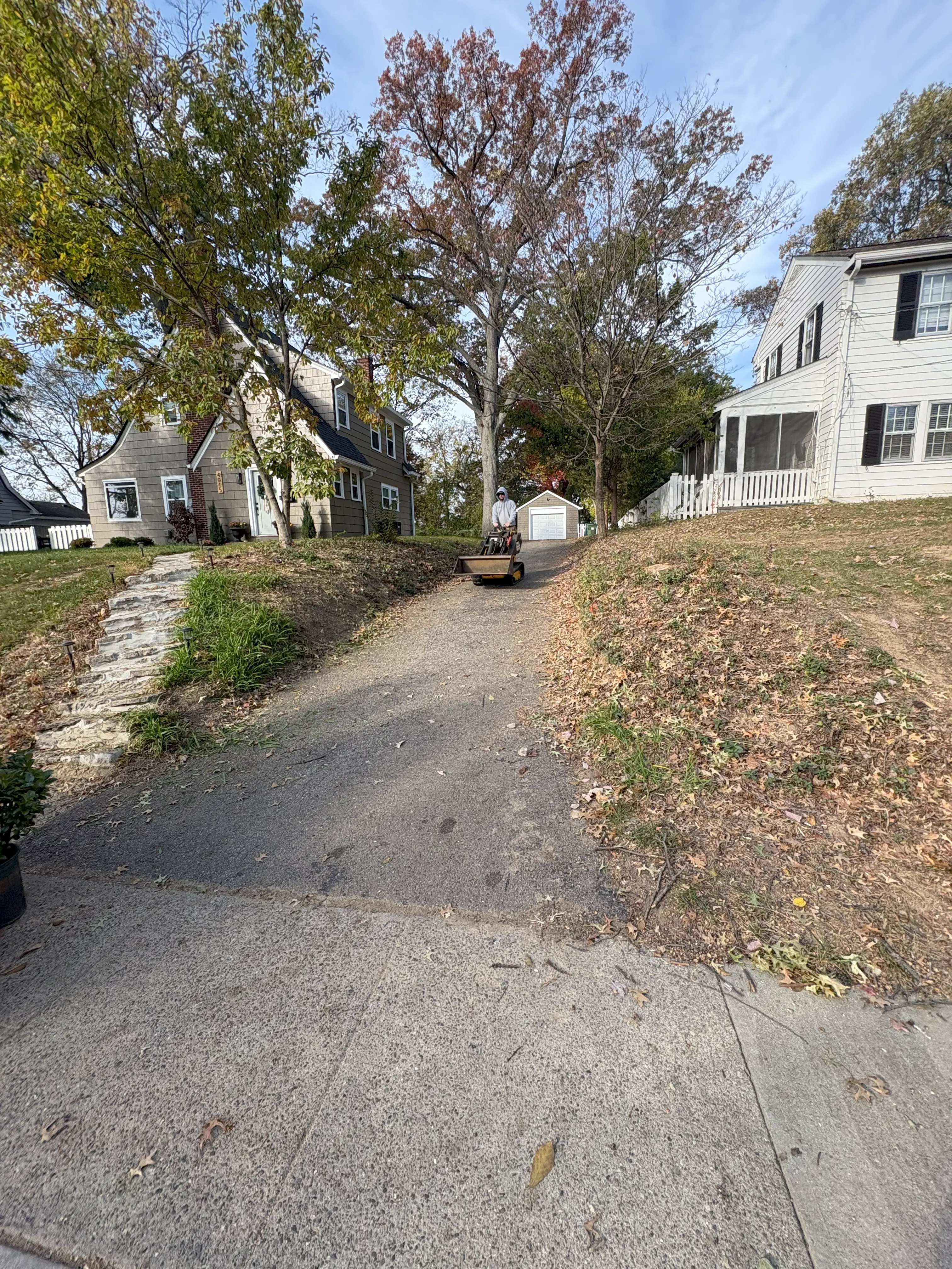 Rock landscaping before installation